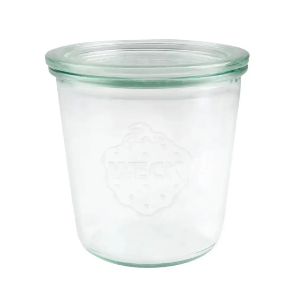 [WK782] Weck 1/2 liter typ Mold konservingsburk glas och lock (utan ring/clips)