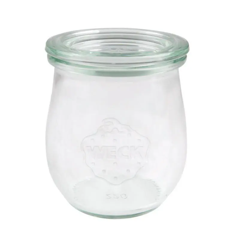 Weck 220 ml typ Tulpform konservingsburk glas och lock (without ring/clips)