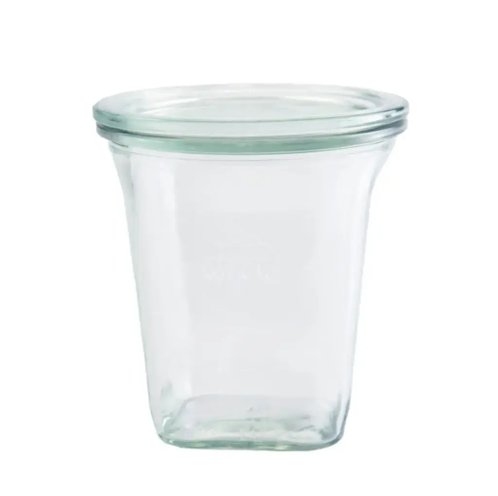 Weck 545ml Quadro type preserving jar with lid (without ring/clips)